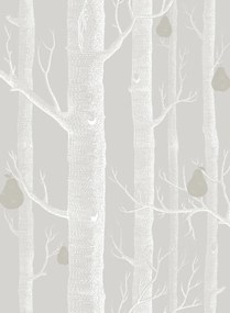 Cole & Son Carta da parati Woods & Pears - Grey/ White/ Silver