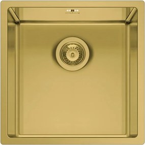 Lavello sottotop 1 vasca in inox oro PYRAMIS Astris L 40 x L 40 cm