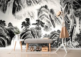 Carta da parati – Pittura paesaggistica cinese in bianco e nero