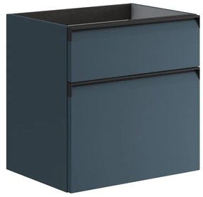 Mobile da bagno sotto lavabo Fusion blu opaco L 59.5 x H 60 x P 45.5 cm 2 cassetti, lavabo non incluso