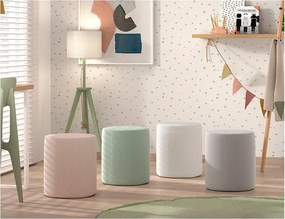 Pouf bianco per bambini in tessuto bouclé MOON - Vipack