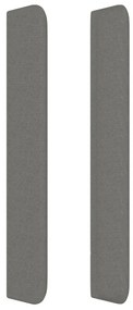 Testiera ad orecchio grigio scuro 93x16x118/128 cm in tessuto
