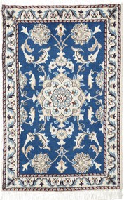 Nain Tappeto 90x60 Blu (Iran) Annodato A Mano
