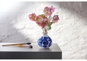 Vaso in gres blu dipinto a mano Tulle - Kähler Design