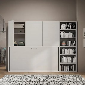 Letto NABOR singolo a scomparsa Bianco Frassino Composizione G