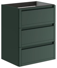 Mobile da bagno sotto lavabo TRATTO verde opaco L 59.5 x H 78 x P 45.5 cm 3 cassetti, lavabo non incluso