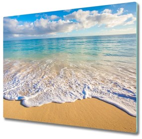 Tagliere in vetro temperato Spiaggia hawaiana 60x52 cm