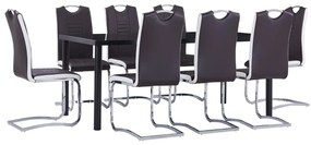 Set Sala Da Pranzo 9 Pz İn Similpelle Marrone /