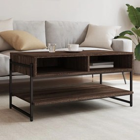 Tavolino da salotto rovere marrone 90x50x45cm legno multistrato