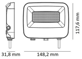 Proiettore LED 30W - 3CCT - Nero