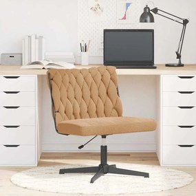 Sedia Da Ufficio Girevole İn Tessuto Riccio Beige Effetto Lana /