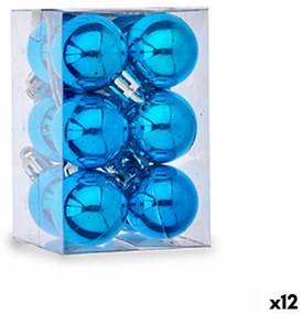 Set di palline di Natale Ø 3 cm Azzurro Plastica 12 x 6 x 6 cm (12 Unità)