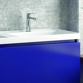 Composizione bagno sospesa 120cm mobile lavabo doppio colonna specchio e pensile - KAMALU