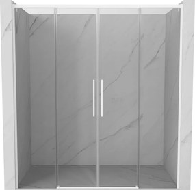 Mexen Rox Duo porte doccia scorrevoli 190 cm, trasparente, bianco - 8C2-190-002-20-00