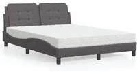 Letto con Materasso Grigio 140x200 cm in Similpelle 3208869