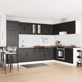 Armadio da cucina  &quot;&quot;lucca&quot;&quot; con doppio lavandino in legno ingenerizzato nero