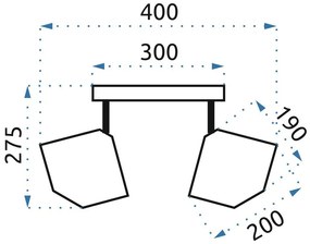 Lampada da soffitto a soppalco tripla in metallo rosa nera APP536-3C