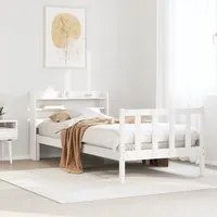 Letto senza Materasso Bianco 90x190 cm in Legno Massello Pino 3306567