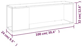 Mobile TV Grigio Sonoma 100x24x32 cm in Legno Multistrato