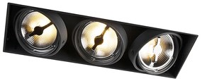 Faretto da incasso nero AR111 senza cornice 3 luci - Oneon