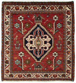 Shiraz Tappeto 60x60 Rosso (Iran) Annodato A Mano