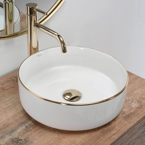 Lavabo da appoggio Rea Sami Gold Edge