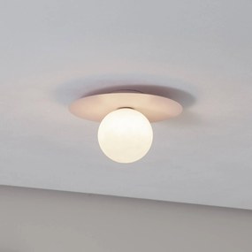 TK Lighting Plafoniere Pixie, rosa, vetro, Ø 25 cm, sfera, G9