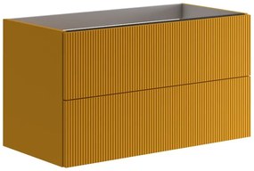 Mobile da bagno sospeso sotto lavabo Opera L 89.5 x H 50 x P 45.5 cm beige laccato opaco, 2 cassetti VISOBATH