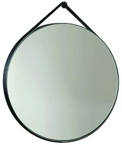 Specchio kiwi tondo in metallo nero Ø 70 cm