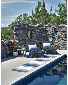 Passatoia da interno/esterno blu/color crema 70x200 cm Molly Ocean Grey – Pappelina