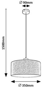 Rabalux 3247 - Lampadario su corda MIGUEL 1xE27/40W/230V