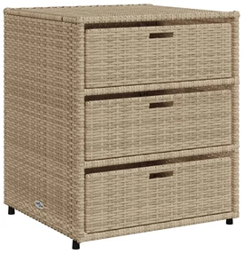 Armadietto portaoggetti da giardino beige 55x59x69cm polyrattan
