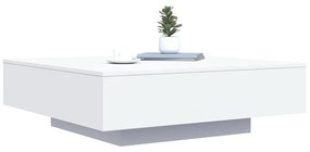 Tavolino da soggiorno con luci led bianco 100x100x31 cm