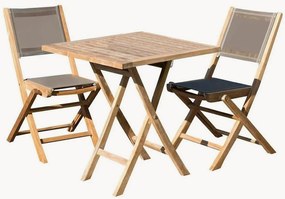 Set da giardino pieghevole in legno di teak Fun, set da 3
