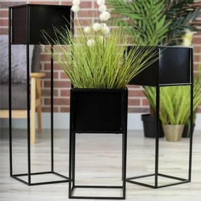 Portafiori 50x24 cm nero