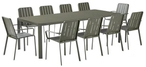Tavolo da giardino allungabile Idaho NATERIAL in alluminio verde per 8 persone 180/240x100cm