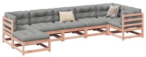 Set divani da giardino 7 pz in legno massello abete douglas