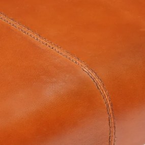 Panca 160 cm Nero e Marrone in Vera Pelle di Capra