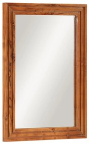 Specchio Da Bagno 50x70 Cm İn Legno Massello Di Acacia E Vetro /
