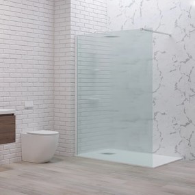 Parete walk in 120 cm vetro scanalato e profilo bianco | KW-100BFL - KAMALU