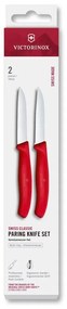 Victorinox - Set di coltelli per verdure SWISS CLASSIC, 8 cm, 2 pezzi, rosso