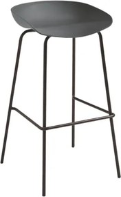 Sgabello in polipropilene Grigio Scuro con struttura in metallo - AGE 2 pezzi