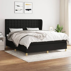 Giroletto A Molle Con Materasso Nero 160x200 Cm İn Tessuto /