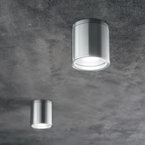 Plafoniera Moderna Gun Alluminio Cromo 1 Luce Gu10