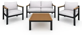Salotto da giardino Oris NATERIAL in alluminio antracite con cuscini in poliestere beige per 4 persone
