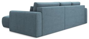 Divano angolare azzurro allungabile/con contenitore (con penisola a destra/con chaise lounge) Kapua – Makamii