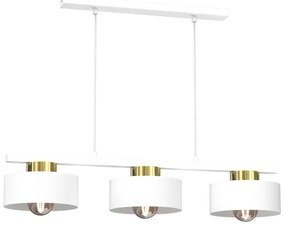Lampadario a sospensione con filo MARTI 3xE27/15W/230V bianco/oro