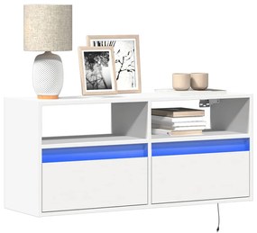 Mobile Tv A Parete Con Luci Led Bianco 100x31x45 Cm /