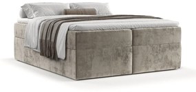 Letto boxspring marrone chiaro con contenitore 180x200 cm Yoko - Maison de Rêve