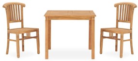Set Da Pranzo Da Giardino 3 Pz İn Legno Massello Di Teak /